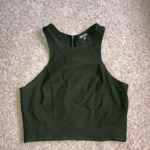 Olive green crop top